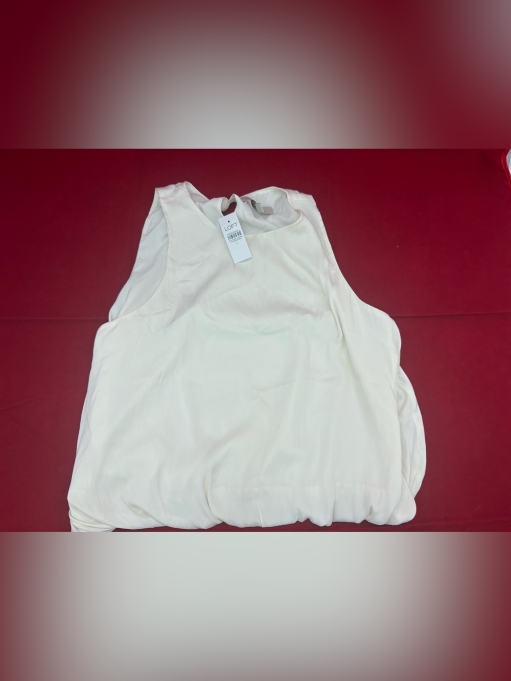 LOFT Women's Sleeveless Ivory Shell Blouse Size Large NWT Career Office Top